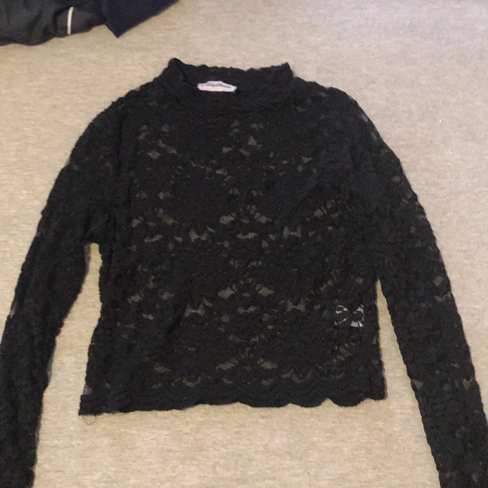 Black see-through crop top